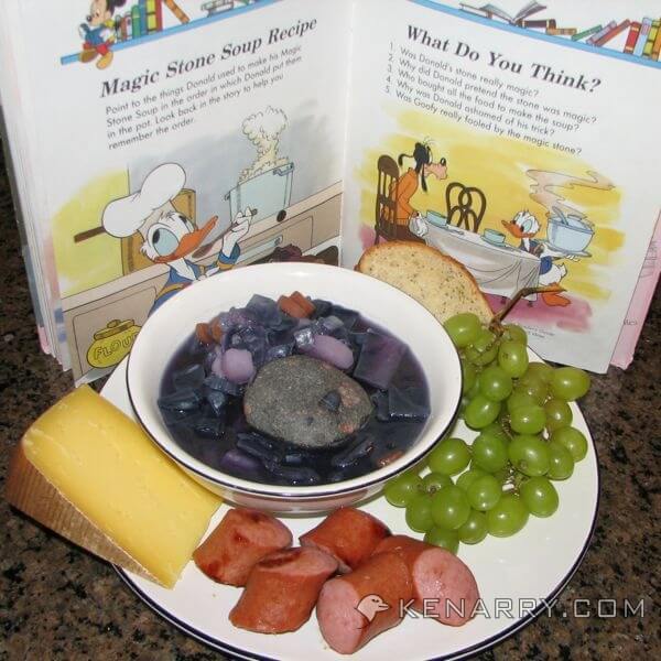 Magic Stone Soup, based on the book "Donald's Magic Stone" is surprisingly tasty, purple and fun to make, a great dinner for Halloween, a homeschool lesson on purple or for anyone who likes cabbage. - Kenarry.com