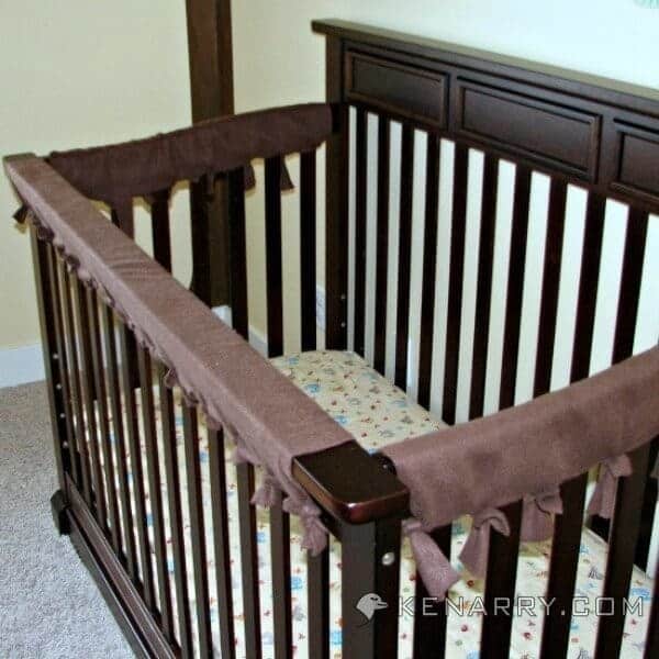 Crib Rail Cover Easy Idea With No Sewing Required - Fleece Crib Rail Cover Diy