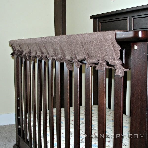 Crib Rail Cover Easy Idea With No Sewing Required - Fleece Crib Rail Cover Diy