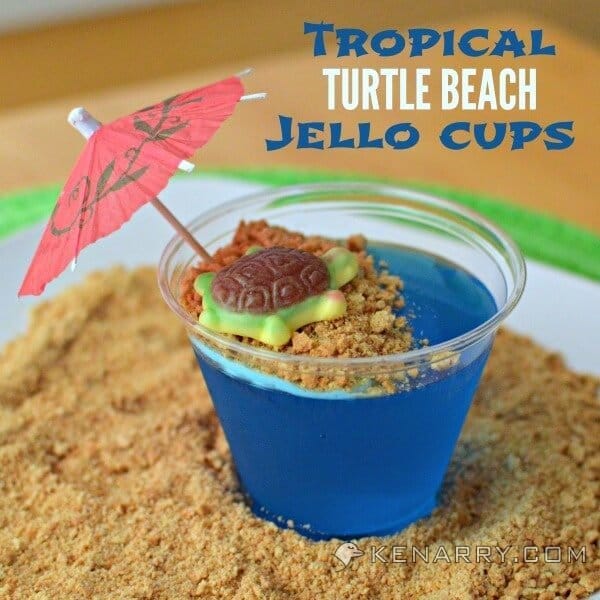 Blue Raspberry Jello Cups for Kids: Tropical Turtle Beach - Kenarry.com