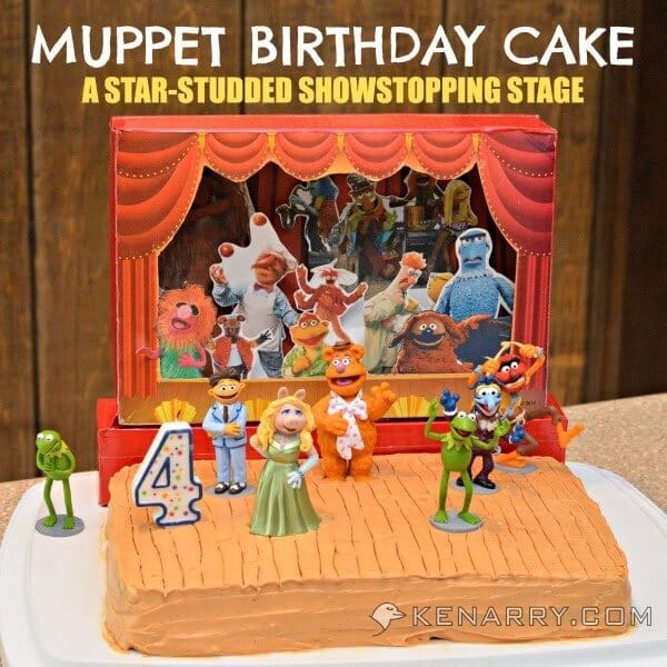 Muppet Birthday Cake: A Star-Studded Showstopping Stage, great for a Muppets Most Wanted birthday or a child who loves Kermit, Miss Piggy, Gonzo, Fozzie Bear and all the other Muppet friends. - Kenarry.com
