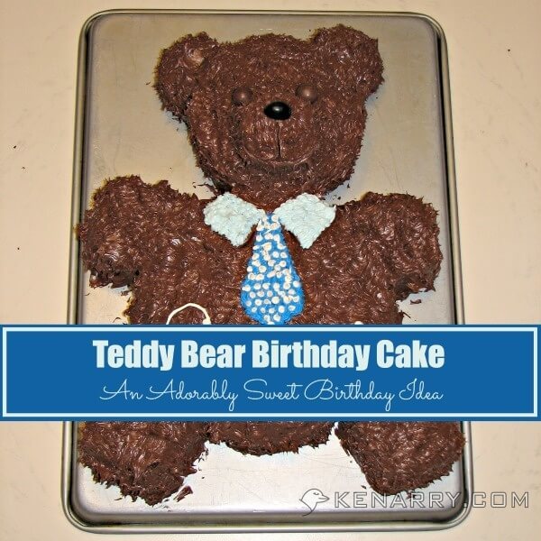 What a cute bear cake! This teddy bear is adorable for a kid's birthday party.
