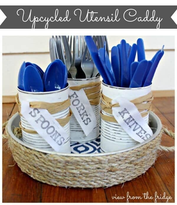 Upcycled Utensil Caddy from View from the Fridge