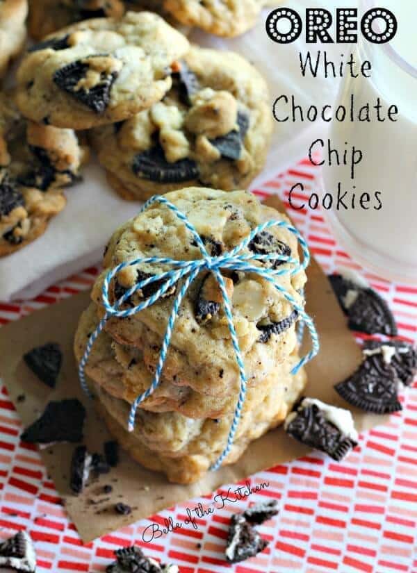 Oreo White Chocolate Chip Cookies from Belle of the Kitchen