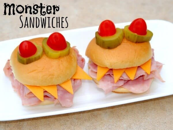 Monster Sandwiches - Happy Go Lucky - Halloween Fun Food Ideas on Kenarry.com
