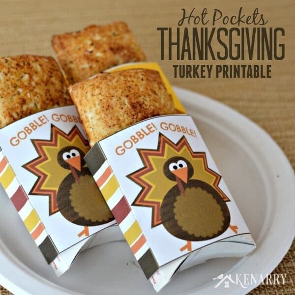 Forget leftover turkey sandwiches or fancy fall recipes! This free printable turns Hot Pockets into festive easy snacks for Thanksgiving.