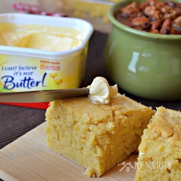 Sweet and Buttery Cornbread is perfect with chili and soups on a cold winter's day!