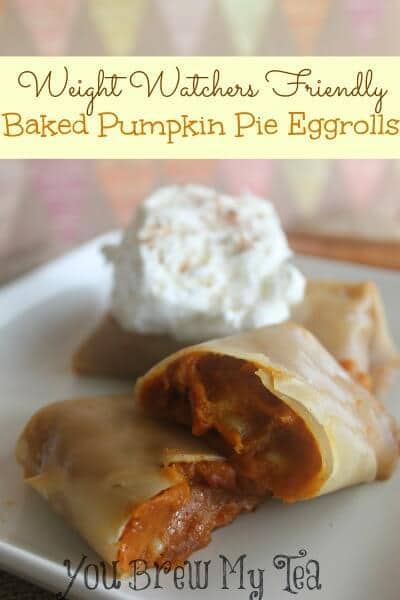 Weight Watchers Baked Pumpkin Pie Eggroll - You Brew My Tea featured on Ideas for the Home by Kenarry®