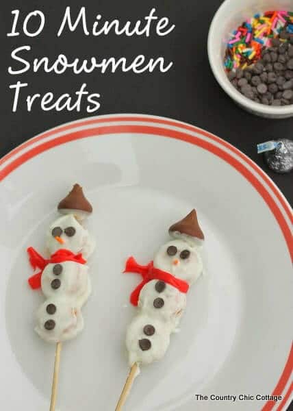 10 Minute Snowmen Treats - The Country Chic Cottage featured on Ideas for the Home by Kenarry®
