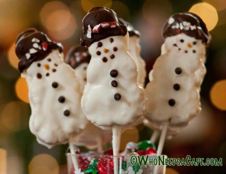 Rice Crispy Snowmen - Who Needs a Cape? featured on Ideas for the Home by Kenarry®