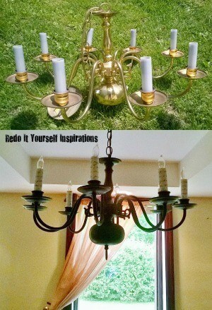 Updated Brass Chandelier from Redo It Yourself Inspirations featured on Ideas for the Home by Kenarry®