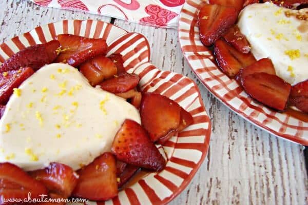 Panna Cotta with Basalmic Strawberries - About a Mom featured on Ideas for the Home by Kenarry®