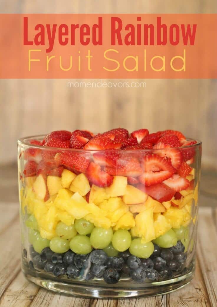 Layered Rainbow Fruit Salad - Mom Endeavors featured on Ideas for the Home by Kenarry®