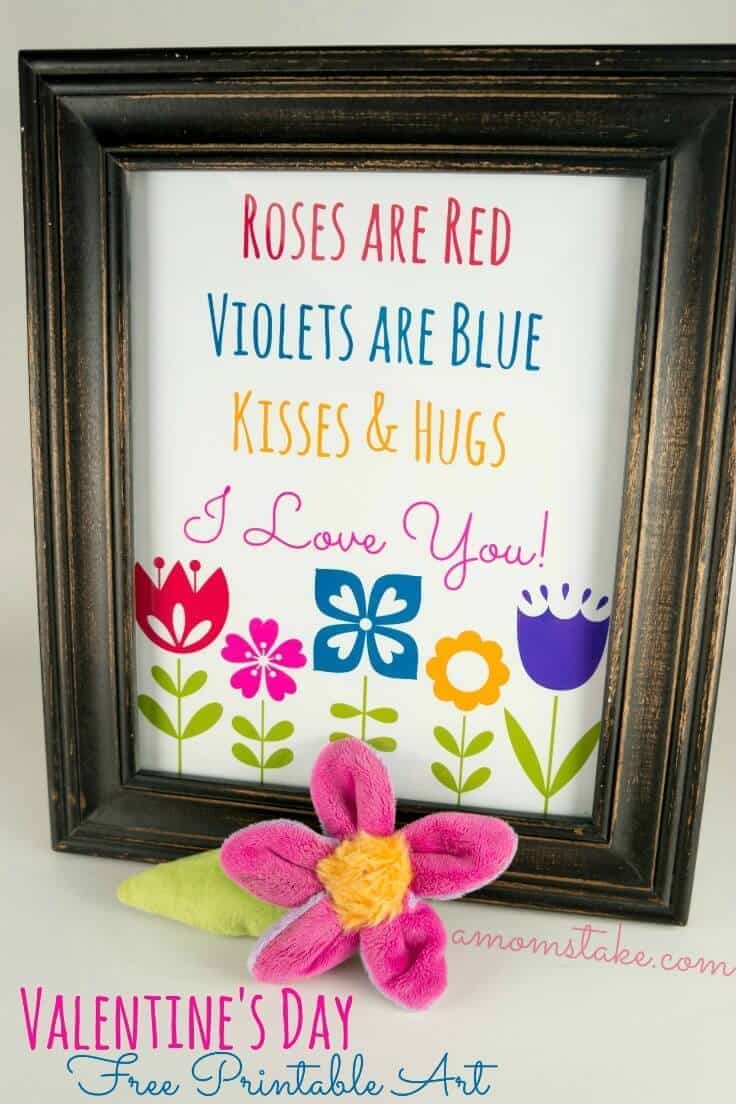 Roses Are Red... Valentine's Day Printable Art - A Mom's Take featured on Ideas for the Home by Kenarry®