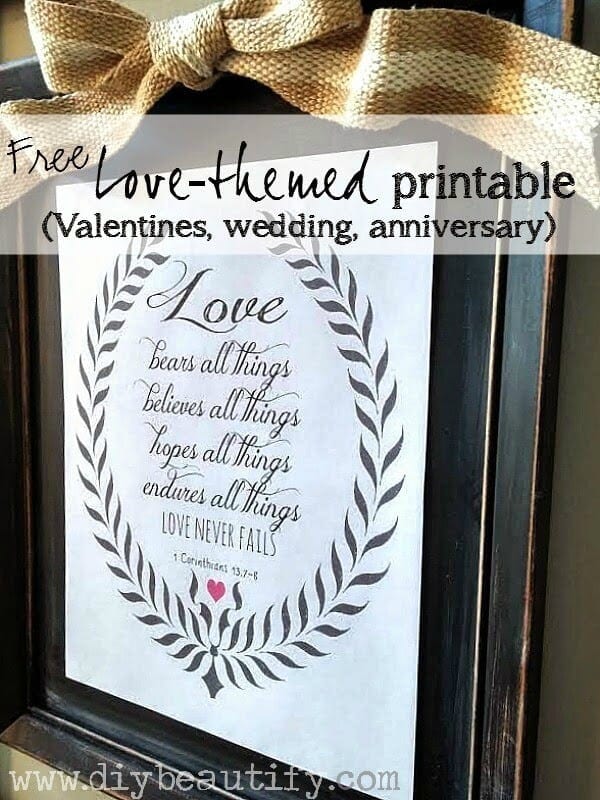 Valentines Printables for Your Home - DIY Beautify featured on Ideas for the Home by Kenarry®