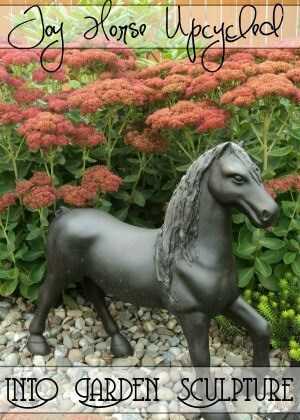Upcycled Toy Horse into a Garden Sculpture from Redo It Yourself Inspirations featured on Ideas for the Home by Kenarry®