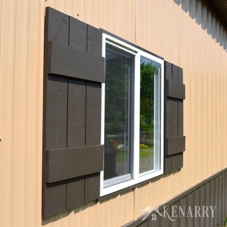 Follow this easy DIY tutorial for board and batten shutters to add rustic charm to any home or cottage. Use this method to build shutters of any size.