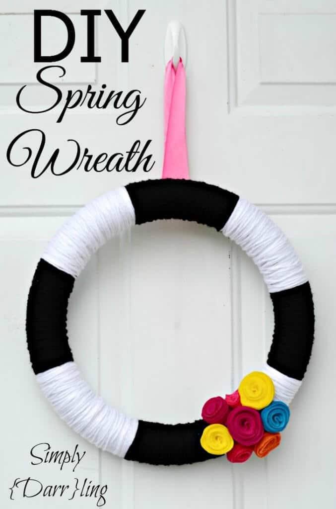 DIY Spring Yarn Wreath - Simply {Darr}ling featured on Ideas for the Home by Kenarry®