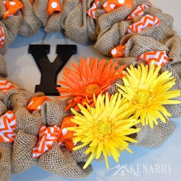 This is great! Easy step-by-step tutorial teaches how to make a burlap wreath using two different accent ribbons. Beautiful craft for holiday and everyday home decor!