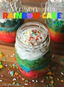 Mason Jar Rainbow Cake