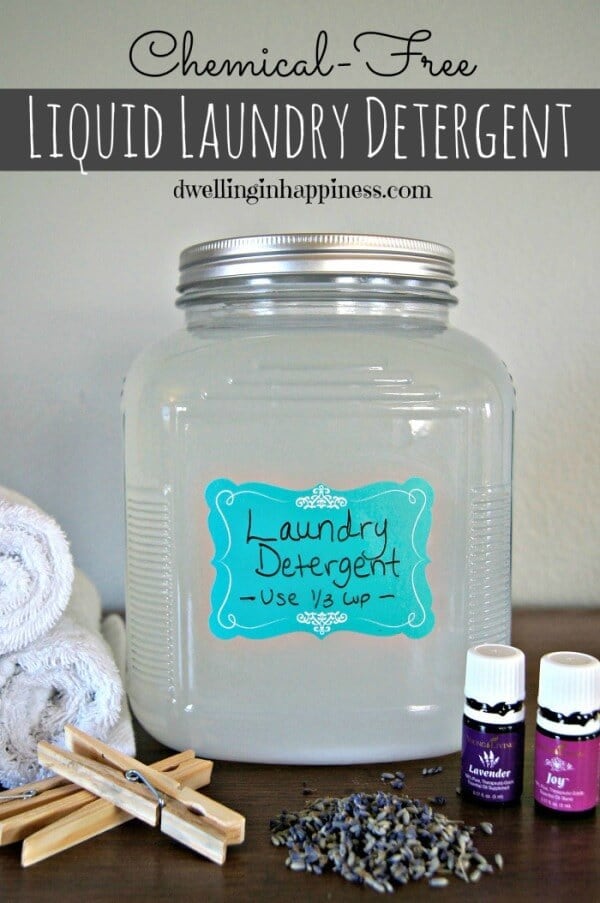 Chemical-Free Liquid Laundry Detergent - Dwelling in Happiness featured on Ideas for the Home by Kenarry®