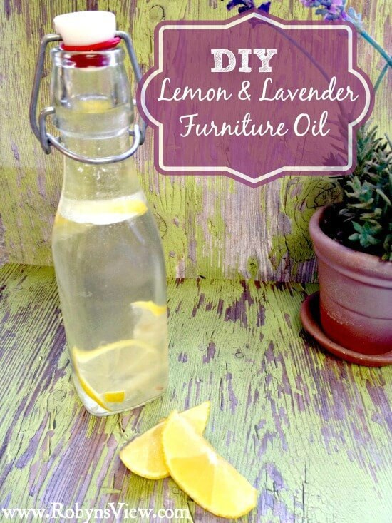DIY Lemon and Lavender Furniture Oil - Robyn's View featured on Ideas for the Home by Kenarry®