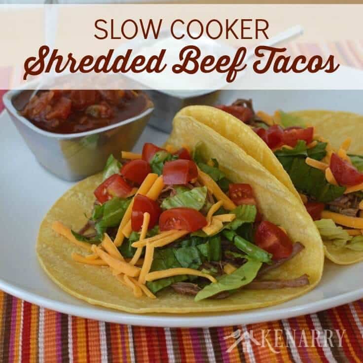Gradual cooker shredded beef tacos. 