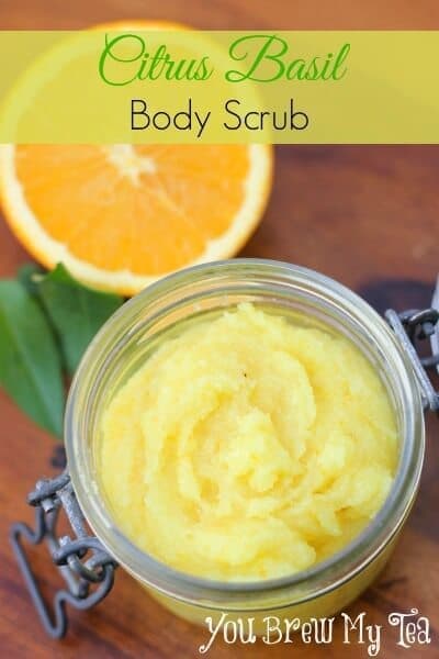 Citrus Basil Body Scrub - You Brew My Tea featured on Ideas for the Home by Kenarry®