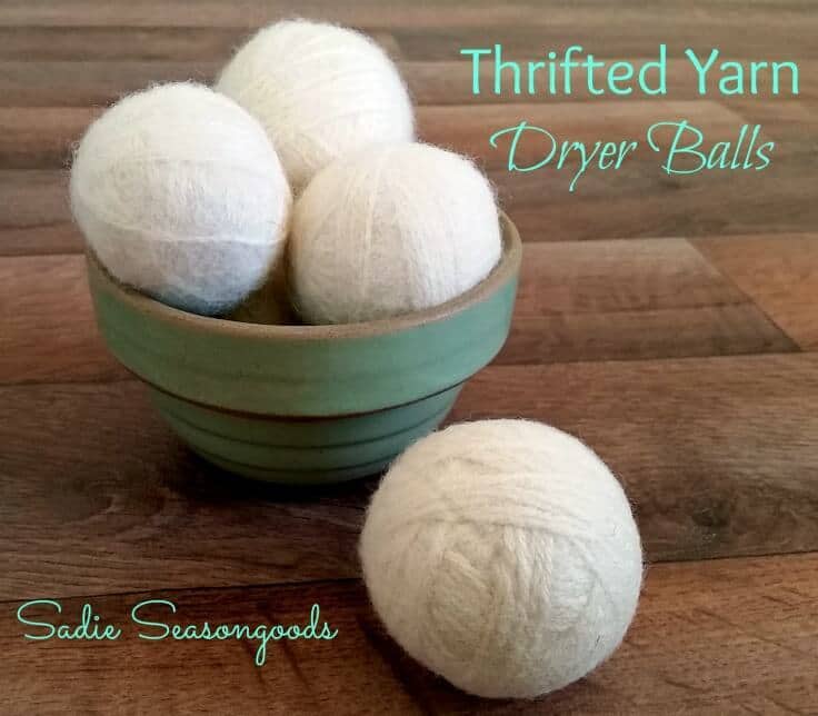 Thrifted Yarn Dryer Balls - Sadie Seasongoods featured on Ideas for the Home by Kenarry®