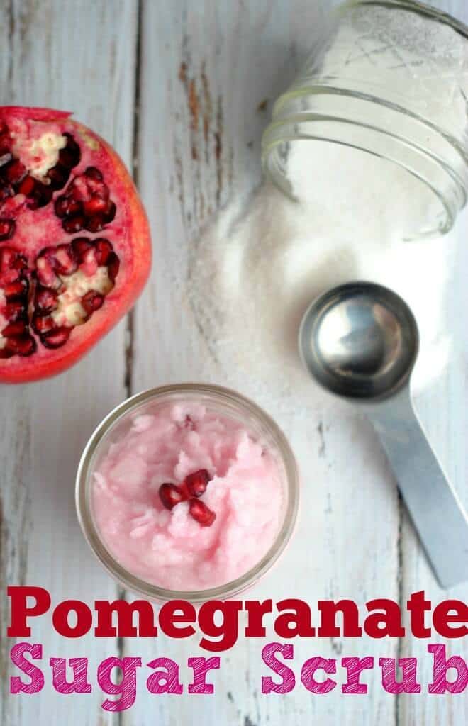 DIY Pomegranate Sugar Scrub Homemade Recipe - This Mama Loves featured on Ideas for the Home by Kenarry®