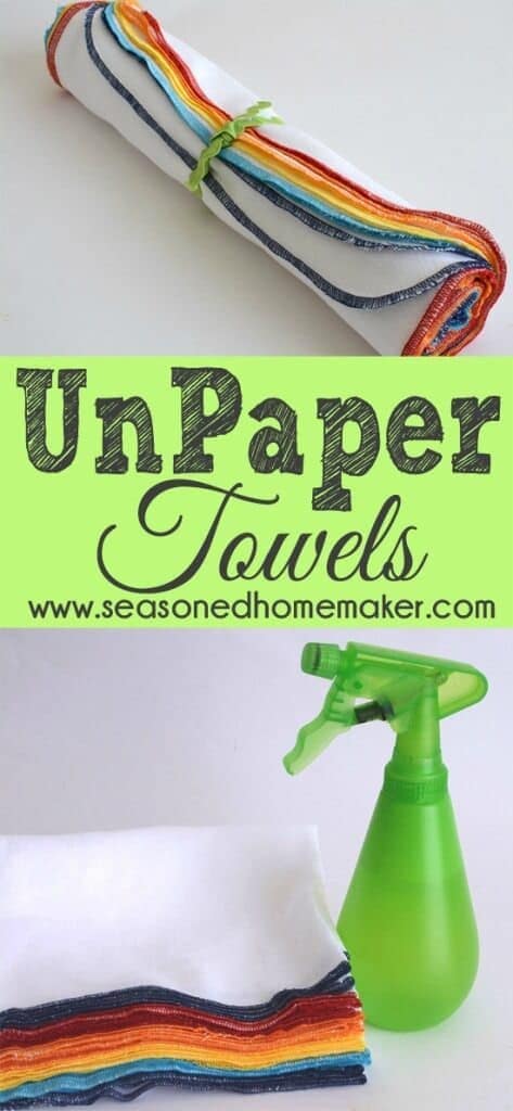 UnPaper Towels, Reusable Paper Towels, Paperless Towels - The Seasoned Homemaker featured at Ideas for the Home by Kenarry®