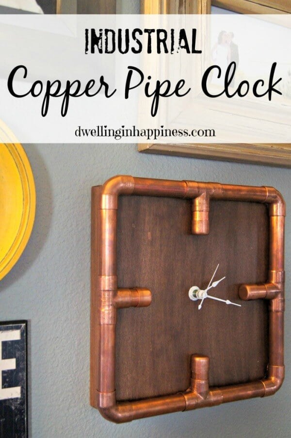 Industrial Copper Pipe Clock - Dwelling in Happiness featured on Ideas for the Home by Kenarry®