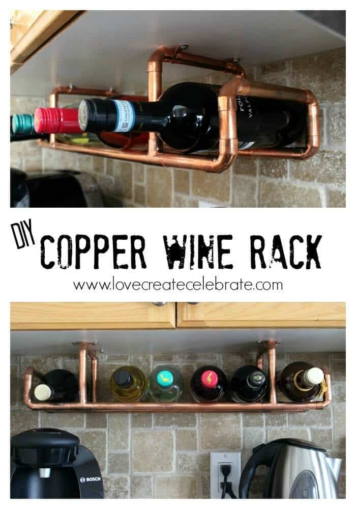 Copper Wine Rack - Love Create Celebrate featured on Ideas for the Home by Kenarry®