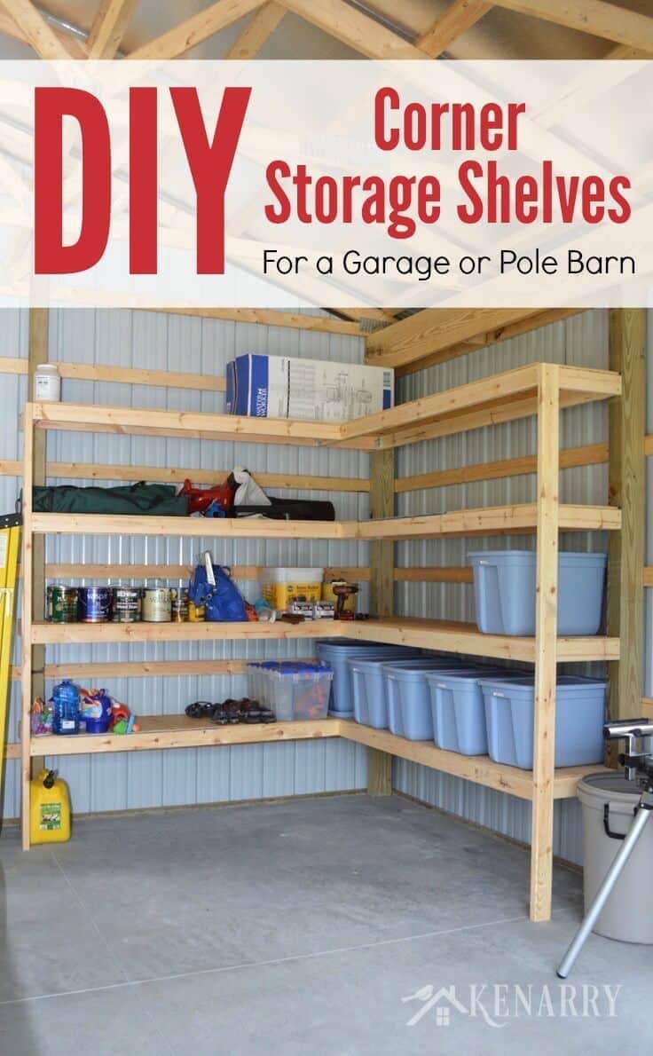 Diy Corner Shelves For Garage Or Pole, How To Build Storage Shelves In Your Basement