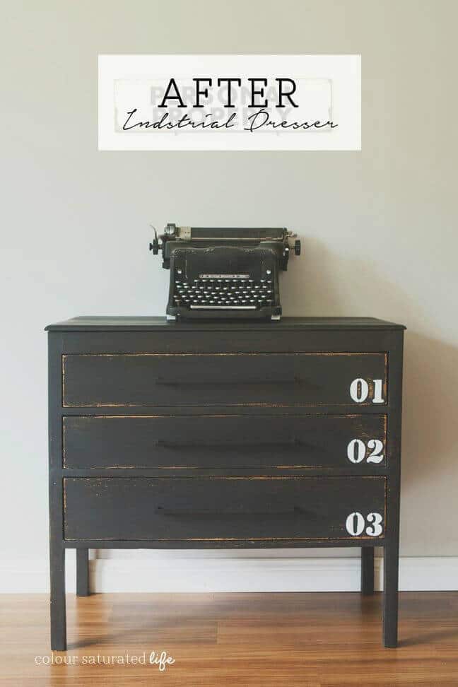 Pottery Barn Industrial Dresser Knock Off - Colour Saturated Life featured on Ideas for the Home by Kenarry®