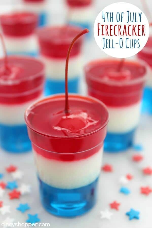 4th of July Firecracker Jell-o Cups - CincyShopper featured on Ideas for the Home by Kenarry®