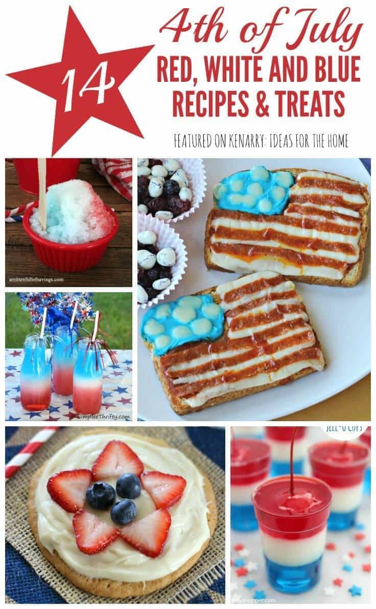 So many fun 4th of July recipes! Celebrate Independence Day with red, white and blue ideas for drinks, snacks, desserts and other treats for your barbecue party or picnic.