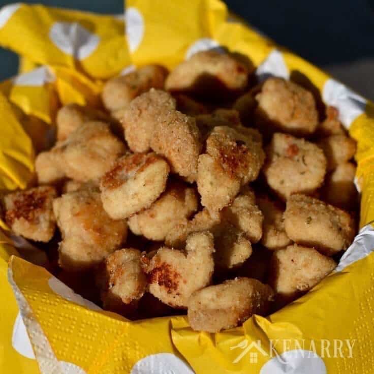 Homemade popcorn chicken nuggets