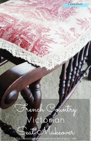 French Country Victorian Seat Makeover | Anastasia Vintage