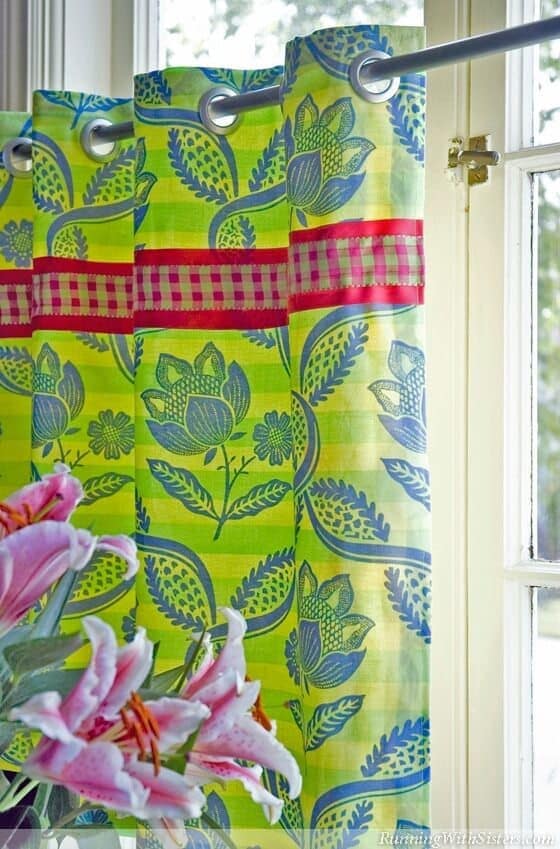 How to Sew Palm Beach Cafe Curtains - Running With Sisters featured on Ideas for the Home by Kenarry®