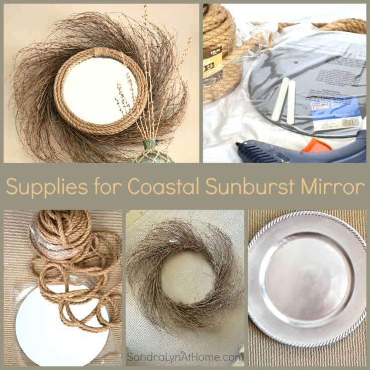 Supplies for Coastal Sunburst Mirror- Sondra Lyn at Home