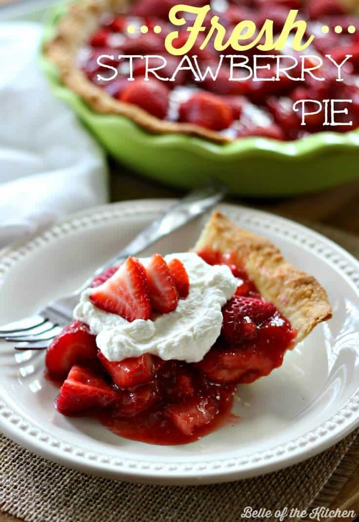 Fresh Strawberry Pie - Belle of the Kitchen featured on Ideas for the Home by Kenarry®