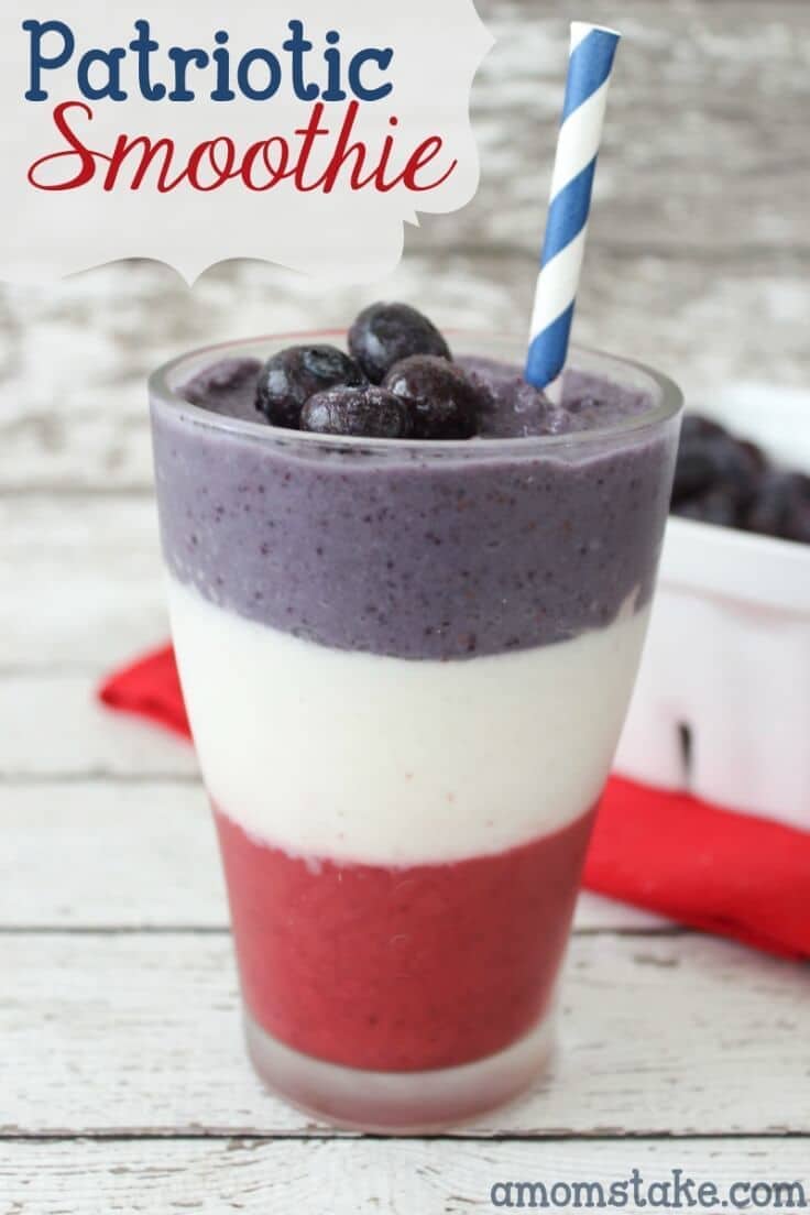 Patriotic Layered Smoothie - A Mom's Take featured on Ideas for the Home by Kenarry®