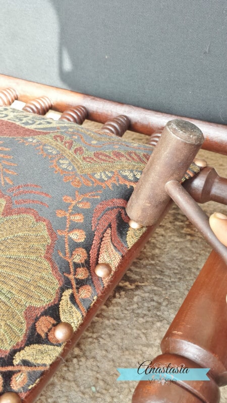 Antique Platform Rocking Chair Bronze Upholstery Tacks