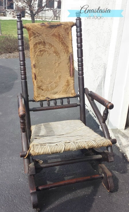 Antique Platform Rocking Chair Before Restoration