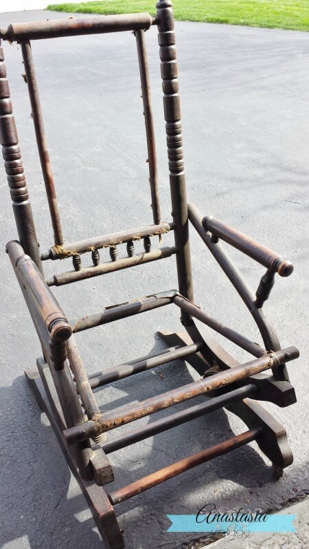 Antique Platform Victorian Rocking Chair Wood Frame