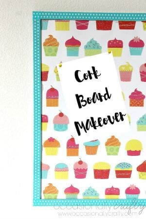 Cork Board Makeover with Wrapping Paper