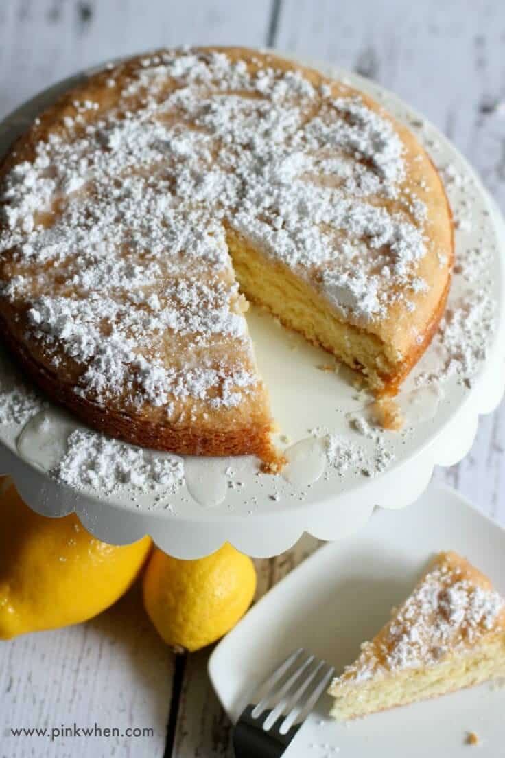 Delicious Lemon Cake Recipe - Pink When featured on Kenarry.com
