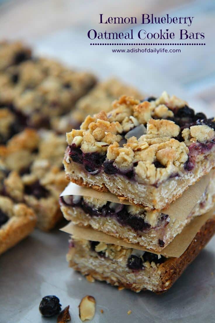 Lemon Blueberry Bars - A Dish of Daily Life featured on Ideas for the Home by Kenarry®