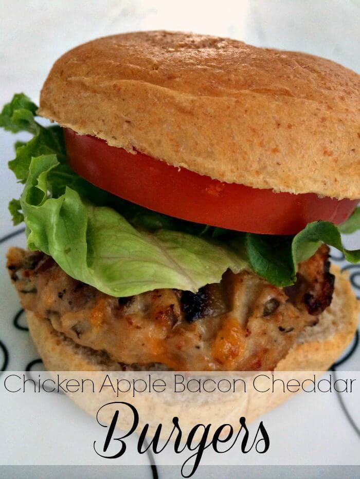 Chicken Apple Bacon Cheddar Burgers - A Life From Scratch featured on Ideas for the Home by Kenarry®